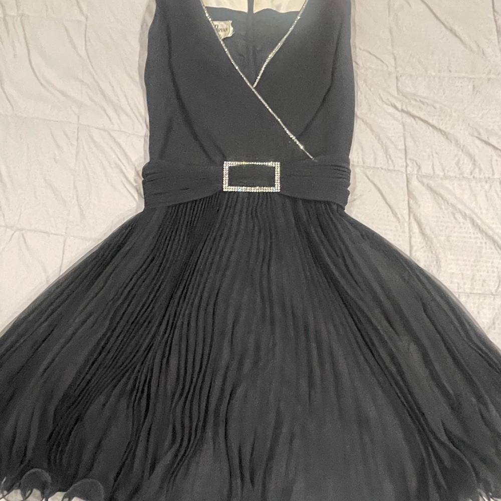 Vintage 50s/60s Embellished Pleated Mini cocktail Dress